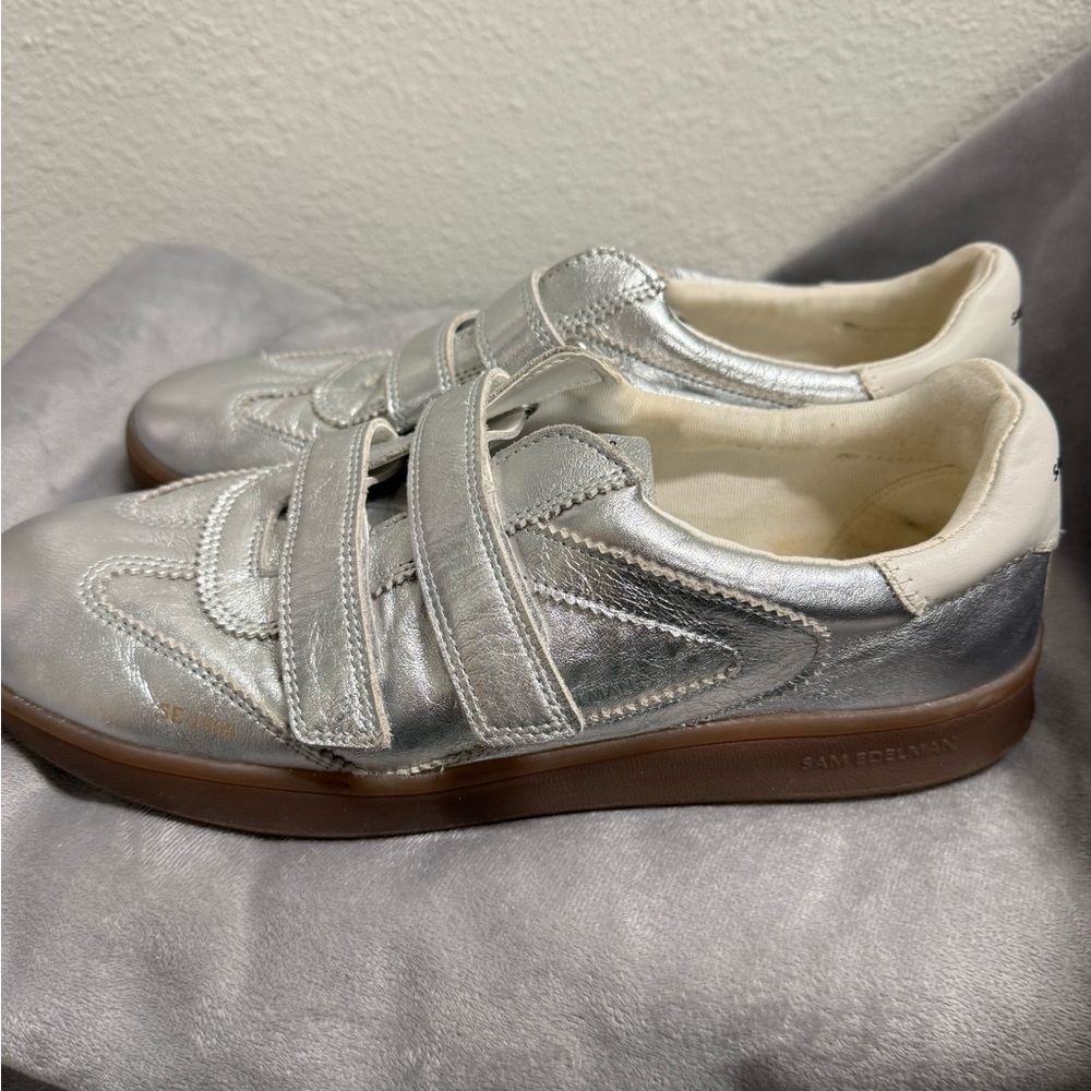 Sam Edelman Metallic Silver Sneakers